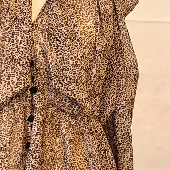 ZARA LEOPARD PRINT PUSSYCAT BOW TIE 90'S STYLE BLOUSE IN BLACK/BROWN SZ M - Picture 8 of 15